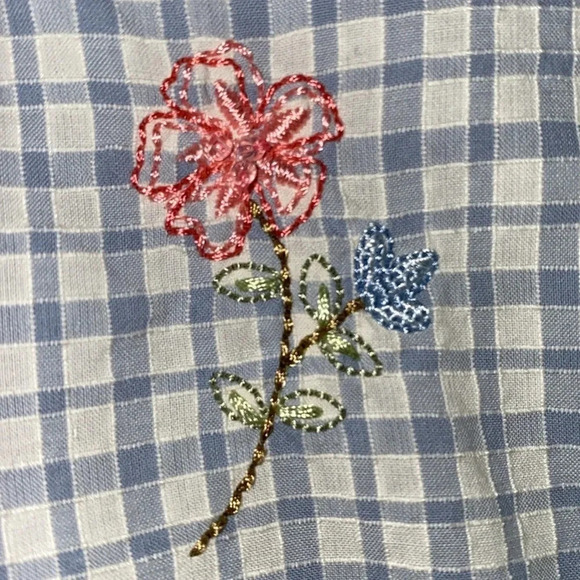 ALFRED DUNNER floral beaded embroidered textured checkered button down size 14 - Picture 5 of 11